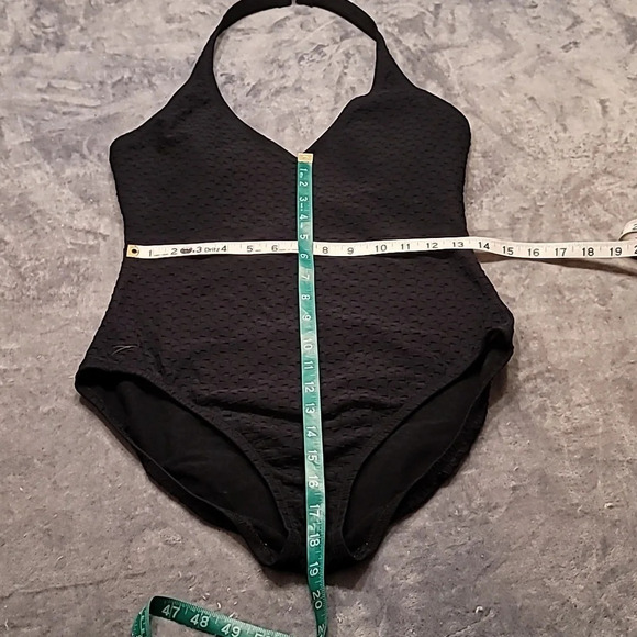 0173. EUC ~ VINTAGE ~ Halterneck Rockabilly 🎲 Speedo ~ 16 ~ Black - Picture 1 of 17